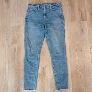 J. Crew Toothpick 10 TALL Women's Blue Jeans Fray Skinny